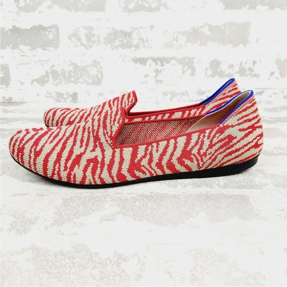 Rothy's Shoes - Rothy's Red and Cream Zebra Loafers